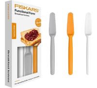 Fiskars Set de cuchillos de desayuno, 3 unidades, Plástico, Blanco/Naranja/Gris, Functional Form, 1016121