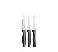Fiskars Set de cuchillos de mesa, 3 piezas, Functional Form, Acero inoxidable/plástico, Negro, 1057562