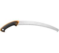 Fiskars Sierra de poda profesional SW-330, Estuche de almacenamiento y transporte incluido, Dientes gruesos, Hoja de sierra curvada de acero de calidad, Negro/Naranja, 1020199