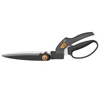 Fiskars SmartFit 1023632 - Tijeras para corte de césped GS40, Ángulo de corte ajustable (180°), longitud: 35.5 cm, Acero/Plástico, color Negro/Naranja