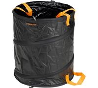 Fiskars Solid Bolsa para jardín con asas, Capacidad: 56 litros, Negro/Naranja, 1015646