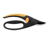 Fiskars Tijera bypass mango protector P44 Ø 15 mm | Cuchillas antiadherentes de acero de alta calidad, longitud: 20 cm, negro/naranja, Elegance, P44, 1001534