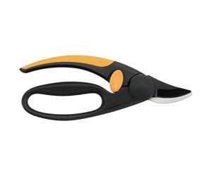 Fiskars Tijera bypass mango protector P44 Ø 15 mm | Cuchillas antiadherentes de acero de alta calidad, longitud: 20 cm, negro/naranja, Elegance, P44, 1001534