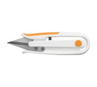 Fiskars Tijeras cortahilos Softgrip, Tijeras para cortar hilos para diestros y zurdos, Largo: 12,7 cm, Hojas de acero inoxidable/mangos de plástico, color Blanco, 1070023