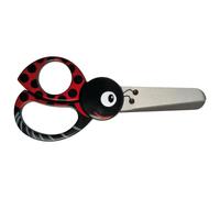 Fiskars Tijeras de animales para niños con motivos de mariquitas, A partir de 4 años, Longitud: 13 cm, para diestros y zurdos, Hoja de acero inoxidable/Mangos de plástico, Rojo, 1004612