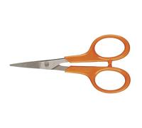 Fiskars Tijeras de Bordado, Longitud: 10 cm, para diestros y zurdos, Hoja de acero inoxidable/Mangos de plástico, Naranja, Classic, 1005143