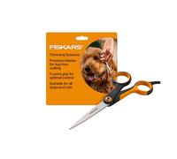 Fiskars Tijeras de corte para mascotas, tijeras de aseo para perros y gatos, cuchillas de acero inoxidable de precisión y mango de agarre suave, suministros para gatos y perros, 6.7 pulgadas, naranja