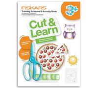 Fiskars Tijeras de Entrenamiento y Libro de Manualidades con Consejos y Trucos, A partir de 3 años, Para Diestros y Zurdos, Plástico/Metal, Azul, 1077663