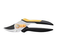Fiskars Tijeras de jardín Bypass P331 Solid – Acero, Recubrimiento antiadherente, Negro/Naranja