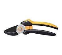 Fiskars Tijeras de jardín de yunque L, Solid, P361, Para ramitas y ramas secas, Revestimiento antiadherente, Cuchillas de acero inoxidable, Longitud: 20.1 cm, Negro/Naranja, 1057165
