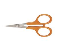 Fiskars Tijeras de manicura/bordado con cuchillas curvadas, Longitud total: 10 cm, Para diestros y zurdos, Cuchillas de acero inoxidable/mangos de plástico, Classic, 1005144