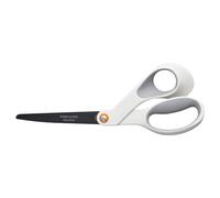 Fiskars Tijeras de manualidades antiadherentes, Longitud: 21 cm, Hoja de acero inoxidable/Mangos de plástico, Blanco, 1070026