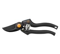 Fiskars Tijeras de podar con cuchilla bypass, Diámetro de corte: 2,6 cm, Cuchillas de acero de calidad con cubierta antiadherente, Longitud: 22,5 cm, Negro/Naranja, Pro, P90, 1001530