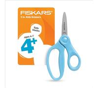 Fiskars Tijeras de punta puntiaguda de 5 pulgadas para niños de 4 a 7 años, tijeras para la escuela o manualidades, suministros de regreso a clases, turquesa