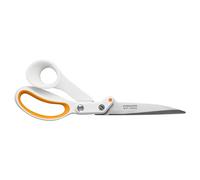 Fiskars Tijeras de sastre para diestros Amplify RazorEdge, Largo: 25 cm, Cuchilla de acero inoxidable/mangos de plástico, Blanco/naranja, 1070082