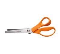 Fiskars Tijeras dentadas, Longitud: 23 cm, para diestros, Hoja de acero inoxidable/Mangos de plástico, Naranja, Classic, 1005130