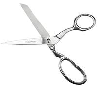 Fiskars Tijeras forjadas de acero inoxidable de 8 pulgadas, tijeras de papel y tela para oficina, artes y manualidades, color plateado