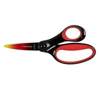 Fiskars Tijeras infantiles para niños 8 a 11 años, para diestros, SoftGrip 15 cm, rojo degradado
