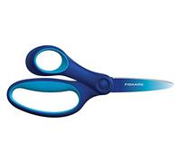 Fiskars Tijeras infantiles, Tijeras para niños grandes de 8 a 11 años, Para zurdos, SoftGrip, Longitud: 15 cm, Color degradado, Azul, 1067854