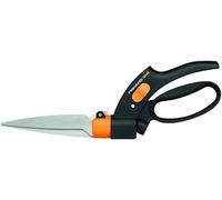 Fiskars Tijeras para césped, Cuchillas rotativas, Mecanismo antiatasco Servo-System, Longitud: 34,4 cm, Cuchillas de acero/Mangos de plástico, Negro/Naranja, GS42, 1000589