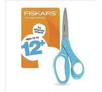 Fiskars Tijeras para estudiantes de 12 a 14 años, tijeras para la escuela o manualidades, suministros de regreso a clases, turquesa