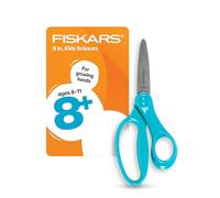 Fiskars Tijeras para niños grandes de 6 pulgadas, para niños mayores de 8 años, para la escuela o manualidades, color turquesa