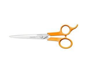 Fiskars Tijeras para pelo Classic, Con reposadedos, Diestros y zurdos | Acero/plástico, Color: Naranja, Classic, 1075062
