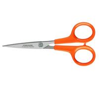 Fiskars Tijeras para trabajos manuales, Classic, Longitud: 13 cm, Para diestros y zurdos, Hoja de acero inoxidable/mangos de plástico, Naranja, 1005153