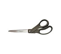 Fiskars Tijeras Recicladas Universales, Longitud: 21 cm, para diestros y zurdos, Hoja de acero inoxidable/Mangos de plástico 100% reciclado, Verde oscuro, 1001302