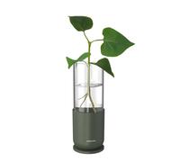 Fiskars Urban Plant Care Recipiente de Cultivo para esquejes, Altura 16,5 cm, Vidrio de Calidad y Soporte metálico Estable, Verde Oliva, 1080911