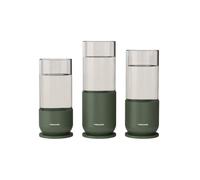 Fiskars Urban Plant Care Set de tarros de Cultivo, 3 Unidades, para la propagación de esquejes, 3 tarros de Cristal y 3 Soportes metálicos, Verde Oliva, 1080910