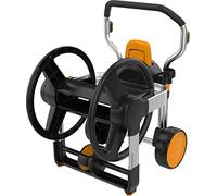 Fiskars Waterwheel XL manual con ruedas, Enrollador de manguera | Enrollar manual, rotación de 360 grados, diseño horizontal, 1062257