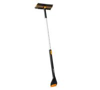 Fiskars X-Series Cepillo quitanieves y rascador de Hielo telescópico para Coches, 2 Tipos de cerdas, Rascador con Borde Duro y Suave, Cabezal Giratorio, 96-121 cm, con Piezas Intercambiables, 1078492