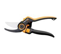 Fiskars X-series DualAction Tijeras de podar Bypass P981, 2en1 para ramas finas y gruesas, Mango ergonómico rotativo, Cuchillas de acero antiadherente/Mango FiberComp, Negro/Naranja, 1080132