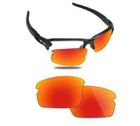 Fiskr Lentes de repuesto compatibles con lentes de sol Oakley Flak 2.0 Asian Fit OO9271 de 61 mm, resistentes a los impactos y ajuste perfecto, Fire Red, Talla única