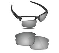 Fiskr Lentes de repuesto compatibles con lentes de sol Oakley Flak 2.0 Asian Fit OO9271 de 61 mm, resistentes a los impactos y ajuste perfecto, Plateado metálica, Talla única