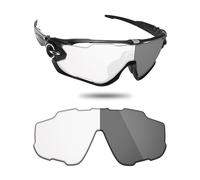 Fiskr Lentes polarizadas de repuesto compatibles con gafas de sol Oakley Jawbreaker OO9290, resistentes a los impactos y ajuste perfecto, Fotocromático transparente a gris, Talla única