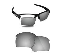 Fiskr Lentes polarizadas de repuesto compatibles con Oakley Flak 2.0 XL OO9188, resistentes a los impactos y ajuste perfecto, color plateado metálico