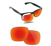 Fiskr Lentes polarizados de repuesto compatibles con lentes de sol Ray-Ban RB4202 de 55 mm, resistentes a los impactos y ajuste perfecto, color rojo fuego