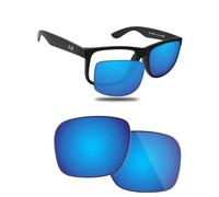 Fiskr Lentes polarizados de repuesto compatibles con lentes de sol RayBan Justin RB4165 de 54 mm, resistentes a los impactos y ajuste perfecto, color azul hielo