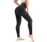 Fisoew Leggings acanalados sin costuras para mujer, cintura alta, control de abdomen, pantalones de yoga de longitud completa