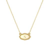 Fissen Initial Necklaces for Women 14K Gold Plated Letter Necklace Dainty Gold Name Necklace Personalized Octagon Initial Choker Necklaces for Women Trendy Gold Jewelry