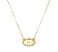 Fissen Initial Necklaces for Women 14K Gold Plated Letter Necklace Dainty Gold Name Necklace Personalized Octagon Initial Choker Necklaces for Women Trendy Gold Jewelry