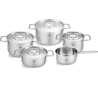 Fissler Original-Profi Collection Juego de Cacerolas de Acero Inoxidable, 5 Piezas, 3 Ollas y 1 Cacerola con Tapadera Metálica, 1 Cazo Sin Tapa, Inducción