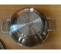 Fissler Original-Profi Collection Sartén wok de acero inoxidable, 30 cm de diámetro y 4,1 L, con tapa de metal, sin revestimiento, inducción