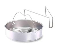 Fissler 610-300-00-800/0 Vaporera, accesorio para olla a presión, cestillo de cocción al vapor, incluye trípode de soporte, diámetro de 22 cm