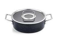Fissler Adamant Asadera de 3,1 L y 24 cm de Diámetro, Aluminio, Asadera con Tapadera de Vidrio, Antiadherente, Inducción