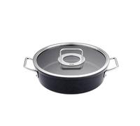 Fissler Adamant Asadera de 4,3 L y 28 cm de Diámetro, Aluminio, Asadera con Tapadera de Vidrio, Antiadherente, Inducción