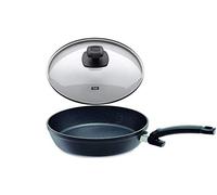Fissler Adamant Comfort Sartén de aluminio con tapa (20 cm de diámetro) antiadherente resistente a los arañazos todos los tipos de cocina inducción juego de 4 pajitas de acero inoxidable EKM Living