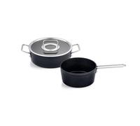 Fissler Adamant Juego de Cacerolas de Aluminio, 2 Piezas, con Tapadera de Vidrio, Antiadherente (1 Rustidera, 1 Cazo), Inducción